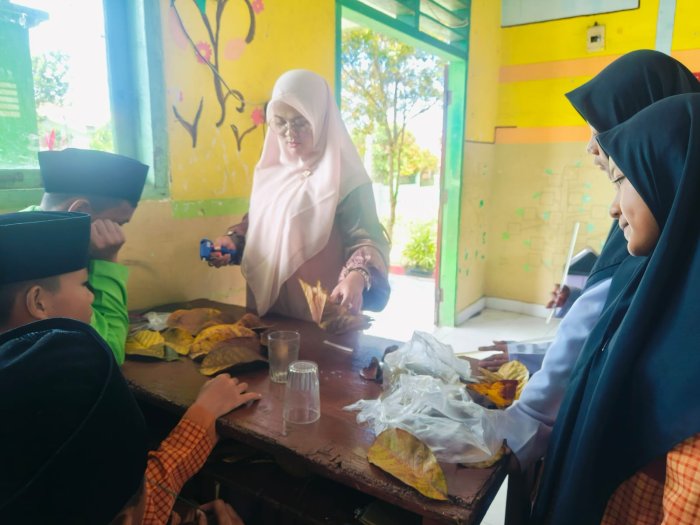 Berkreasi Membuat Bunga dari Daun Kering