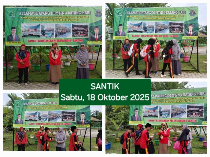 Sabtu Pagi yang Cerah, Guru Sambut kehadiran peserta didik Dengan Senyum