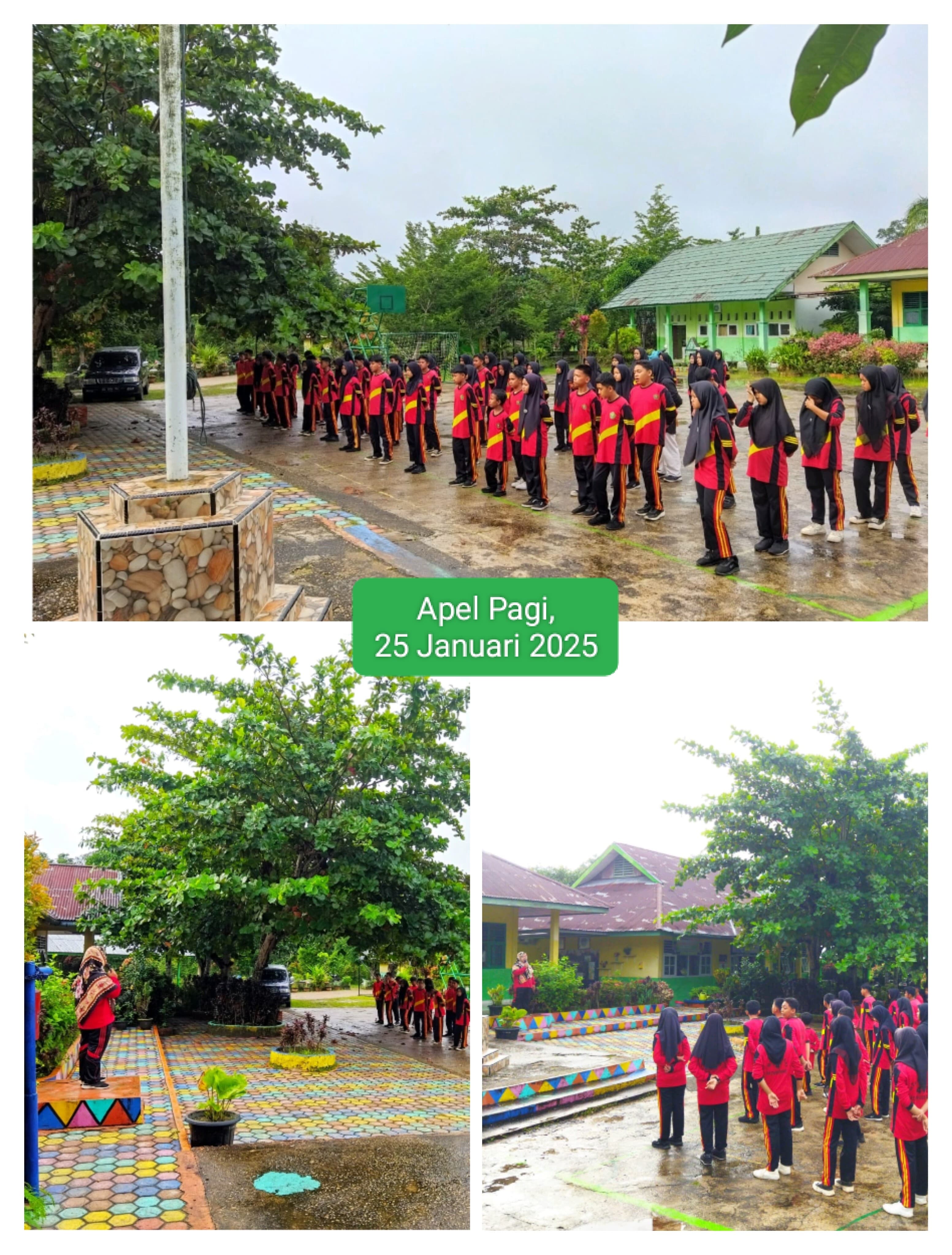 LAKSANAKAN APEL PAGI - WAKIL KEPALA BIDANG KURIKULUM SOSIALISASIKAN PROGRAM BARU