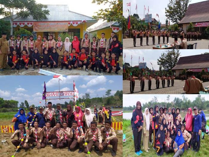 PRAMUKA PENGGALANG GUGUS DEPAN 04.115-04.116 PANGKALAN MTsN 4 BATANG HARI IKUTI KOMPETISI LOMBA DALAM RANGKA PERINGATAN HARI PRAMUKA KE-58 DI KWARCAB BATANG HARI