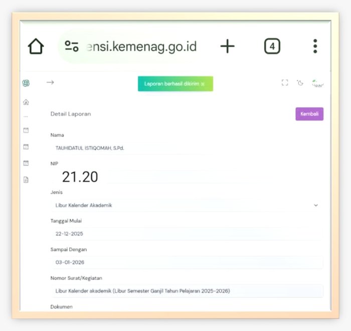 MTsN 4 Batang Hari Ajukan Libur Akademik Guru Periode Akhir Tahun 2025