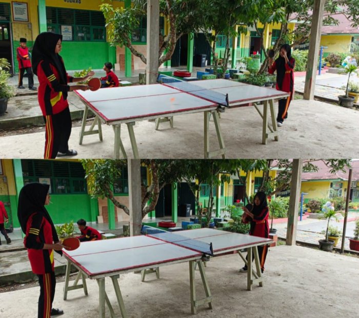Lapangan Tenis Meja Jadi Wadah Pengembangan Bakat Murid MTsN 4 Batang Hari