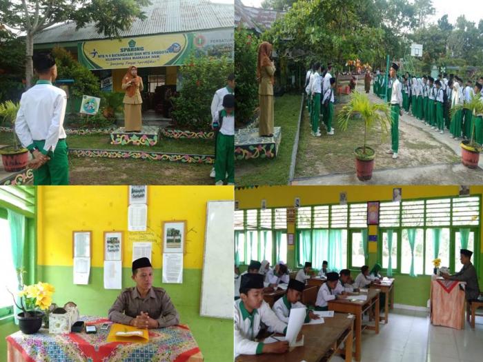 PELAKSANAAN UJIAN PENILAIAN AKHIR SEMESTER (PAS) HARI PERTAMA MTsN 4 BATANG HARI BERJALAN TERTIB DAN LANCAR