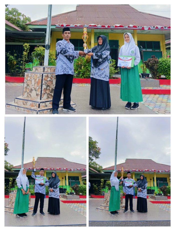 Wakasis Serahkan Trofi dan Piagam Juara 1 Pawai Karnaval ke Madrasah