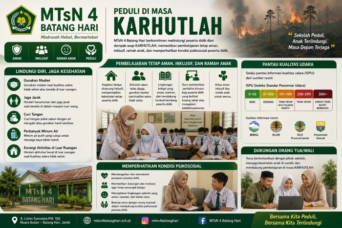 Peduli Karhutla, MTsN 4 Batang Hari Sesuaikan Pembelajaran Demi Keselamatan dan Kesehatan Siswa