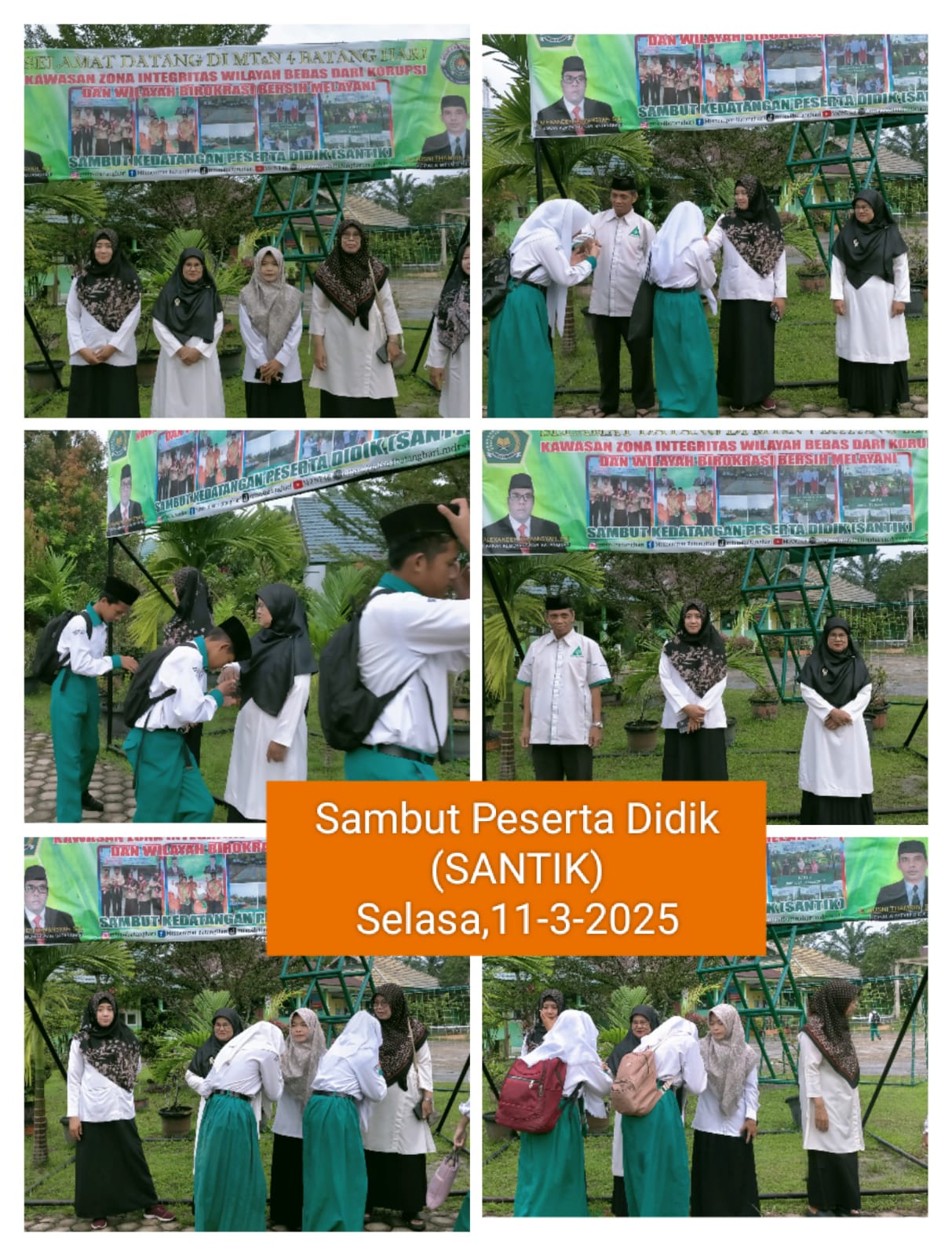 MTsN 4 Batang Hari Sambut Kedatangan Peserta Didik (SANTIK) di Pagi Hari dengan Hangat