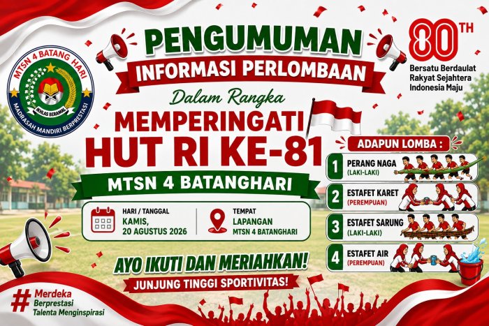 Semarak Kemerdekaan! OSIM MTsN 4 Batanghari Siapkan Lomba Seru HUT RI ke-81