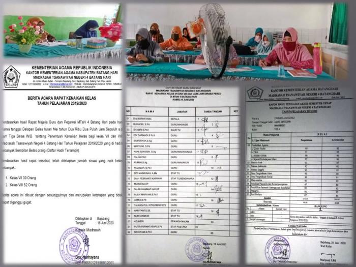 RAPORT SISWA/I KELAS VII DAN VIII MTsN 4 BATANG HARI DI BAGIKAN SECARA ONLINE (DARING)