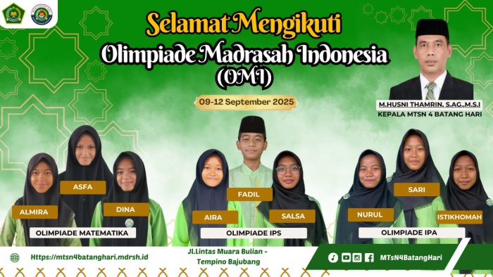 Siswa MTsN 4 Batang Hari Siap Berlaga di Olimpiade Madrasah Indonesia (OMI) 2025