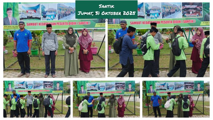 Pagi Penuh Semangat  Guru Piket SANTIK Sambut Siswa dengan Salam, Motivasi, dan Pemeriksaan Kerapian
