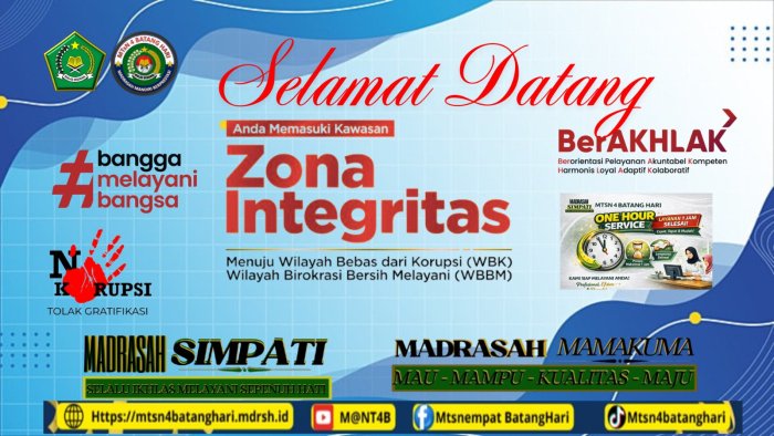 Persiapan Penilaian Zona Integritas WBK dan WBBM  Madrasah Tsanawiyah Negeri 4 Batang Hari