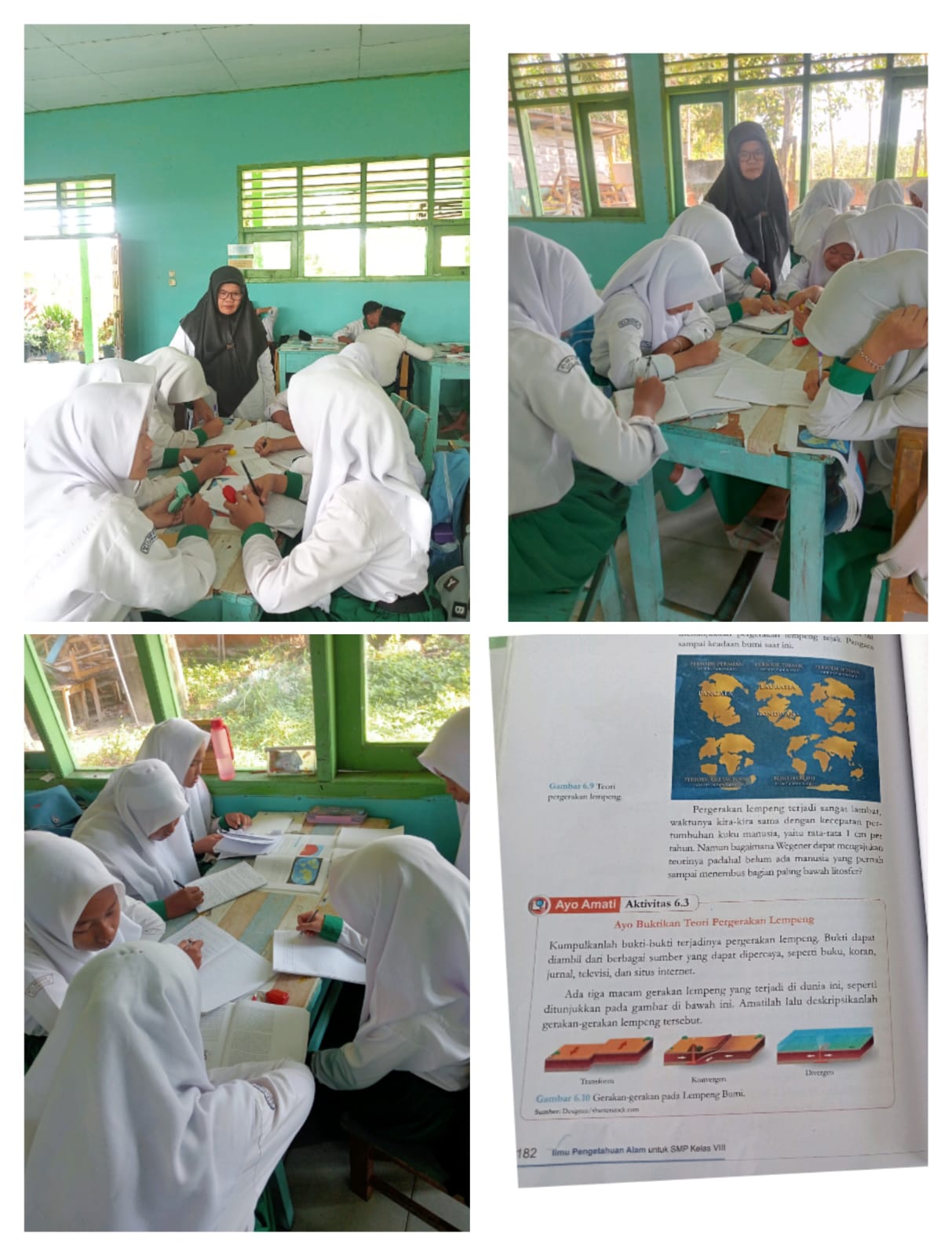 Materi Struktur Bumi Kelas VIII B, Siswa Belajar tentang Lempeng Tektonik dan Perkembangannya.