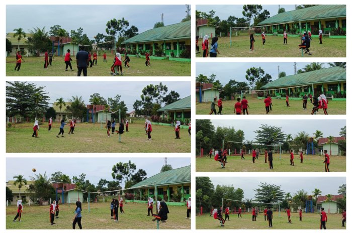 Gemblengan Latihan Voli MTsN 4 Batang Hari di Bawah Arahan Bapak Asep Prasetyo S.Or