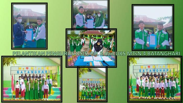 PELANTIKAN PENGURUS OSIS, PIK R dan UKS MTsN 4 BATANGHARI BERJALAN DENGAN KHIDMAT PELANTIKAN PENGURUS OSIS, PIK R dan UKS MTsN 4 BATANGHARI BERJALAN DENGAN KHIDMAT