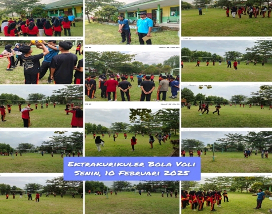 ANTUSIASME PARA PESERTA DIDIK MENYAMBUT PEMBUKAAN EKSTRAKULIKULER BOLA VOLI MTS NEGERI 4 BATANGHARI