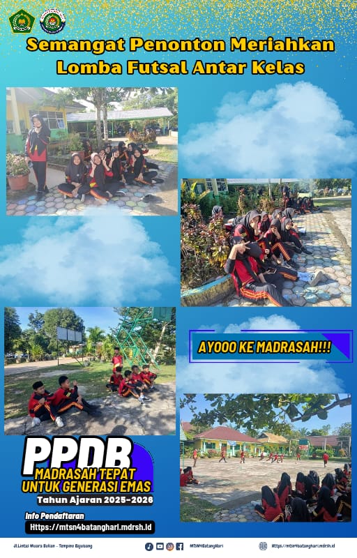 Semangat Penonton Meriahkan Lomba Futsal Antar Kelas dalam Class Meeting MTsN 4 Batanghari