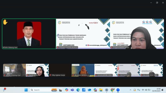 Lewat Zoom Nasional, Guru MTsN 4 Batang Hari Perkuat Literasi Kependudukan