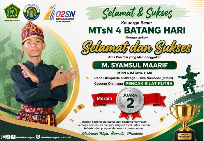 M.Syamsul Maarif Raih Juara  O2sn Pencak Silat