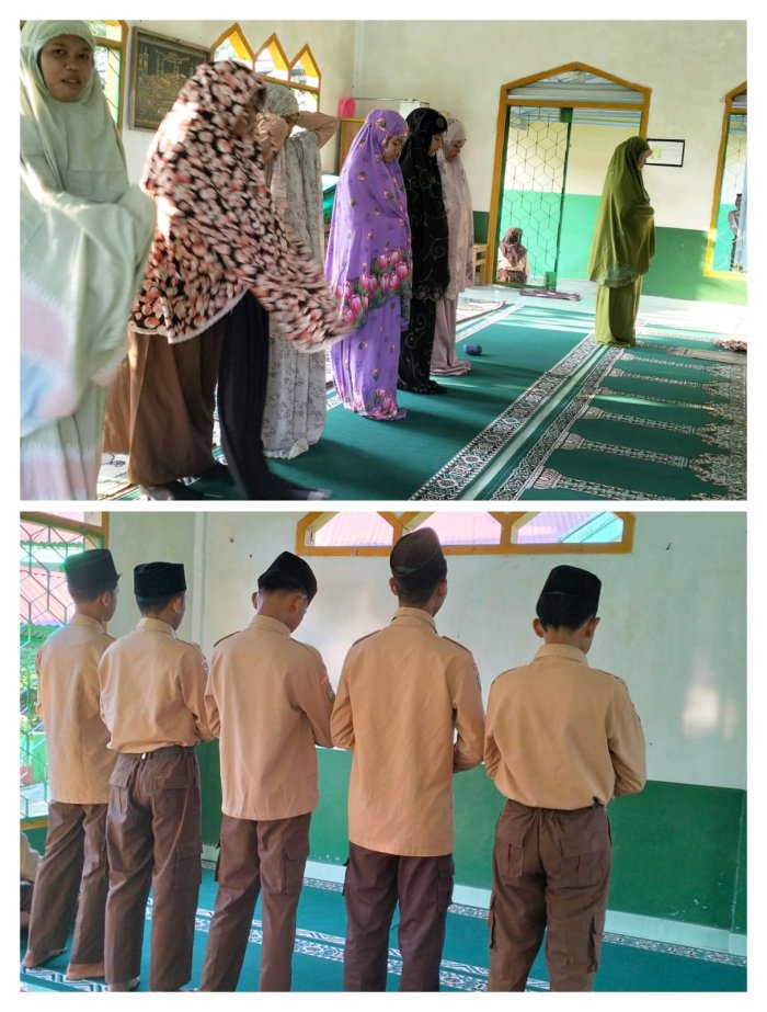 Menebar Berkah di Pagi Hari, Siswa Kelas 8A dan 8B Laksanakan Sholat Dhuha Bersama Guru Pembimbing