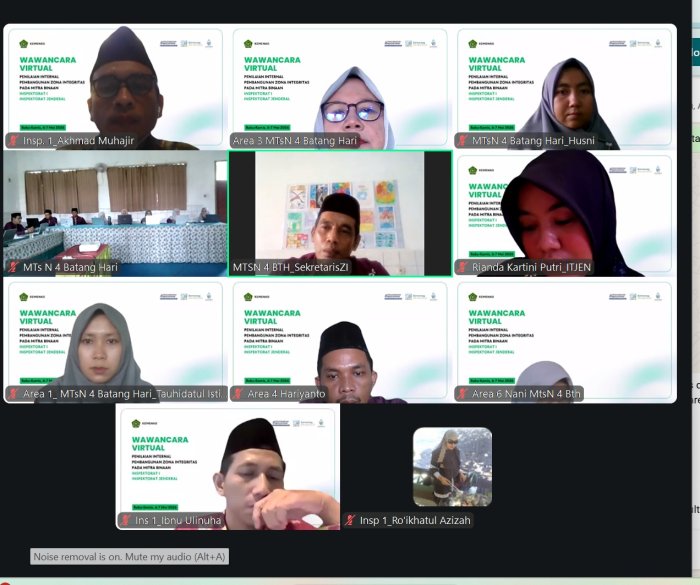 MTsN 4 Batang Hari Ikuti Wawancara Virtual Penilaian Internal Satker ZI Calon WBK/WBBM Tahun 2026