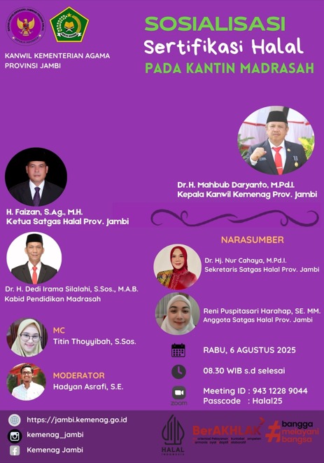 MTsN 4 Batang Hari Siap Mengikuti Sosialisasi Sertifikasi Halal MTsN 4 Batang Hari Siap Mengikuti Sosialisasi Sertifikasi Halal