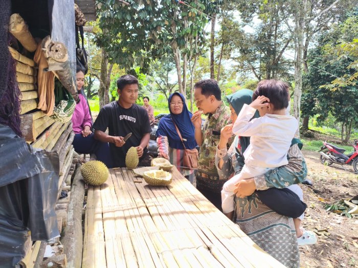GTK MTsN 4 Batanghari Manfaatkan Libur Akhir Pekan dengan Berkunjung ke Kebun Durian