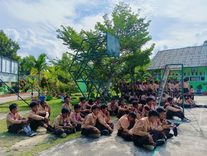 Semangat Menggema, Regu Pramuka MTsN 4 Batang Hari Adu Kreativitas Lewat Yel-Yel