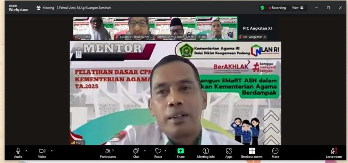 Kepala MTsN 4 Batang Hari Hadiri Seminar Rancangan Aktualisasi CPNS Guru Bahasa Inggris Melalui Zoom Meeting