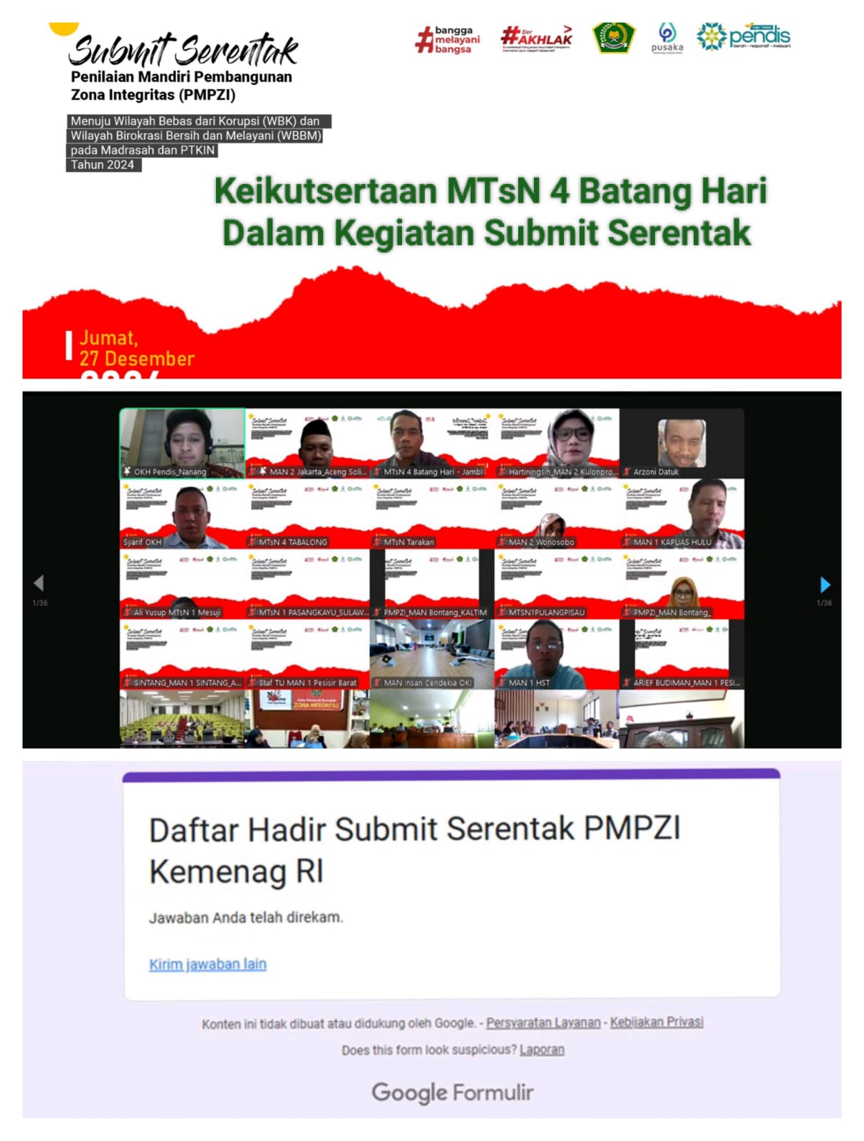 PENILAIAN MANDIRI PEMBANGUNAN ZONA INTEGRITAS MADRASAH