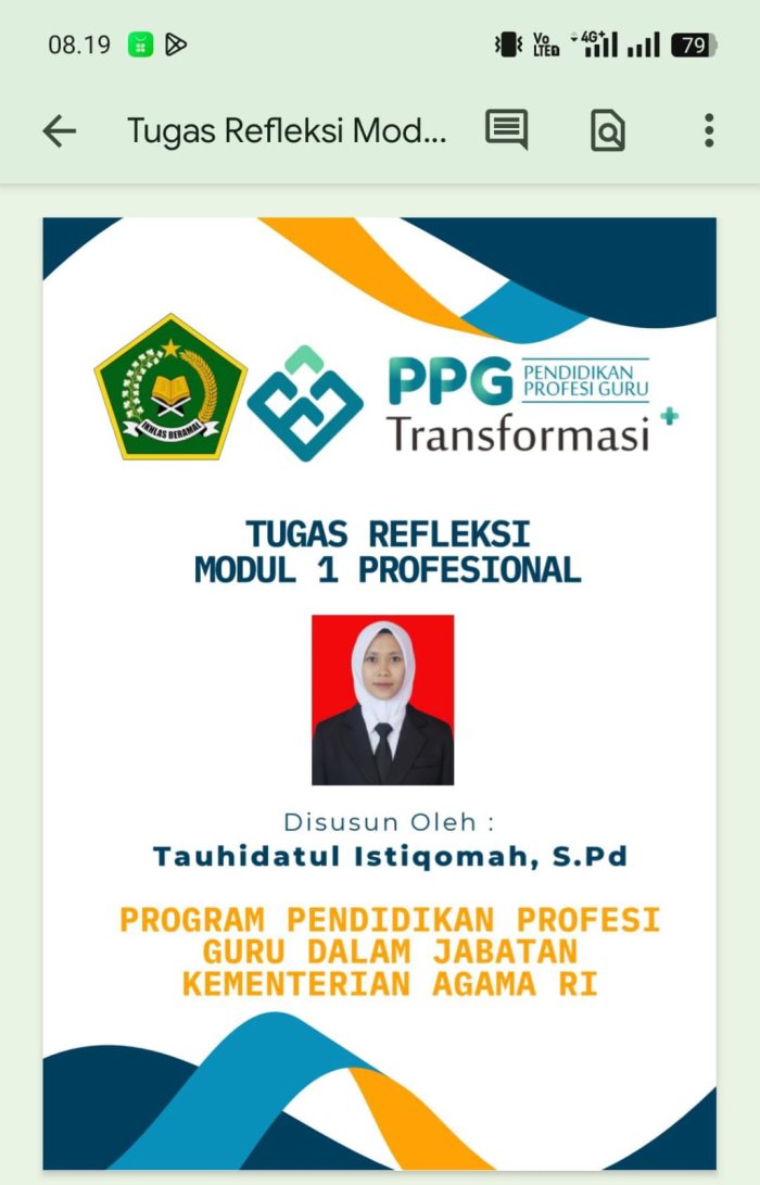 Malam Minggu Produktif: Ibu Iqom Mantapkan Kompetensi Lewat Refleksi Modul Profesional PPG