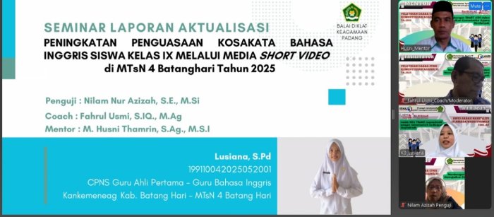 Dukungan Mentor kepada Peserta Latsar CPNS Saat Ujian Aktualisasi di BDK Padang