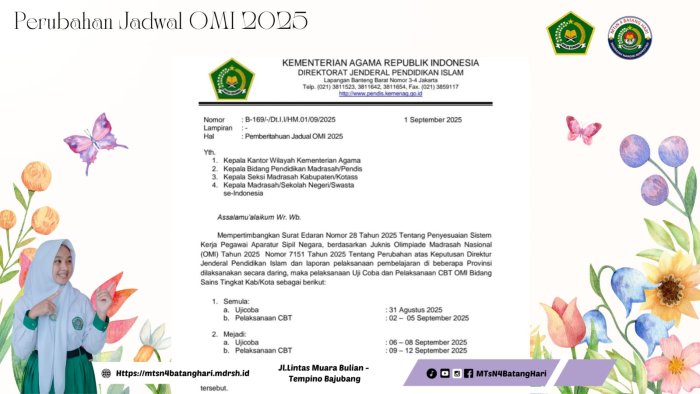 Perubahan Jadwal OMI 2025, MTsN 4 Batang Hari Siap Hadapi Tantangan