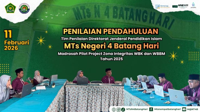 Langkah Menuju Madrasah Berintegritas, MTsN 4 Batang Hari Jalani Penilaian Pendahuluan WBK–WBBM