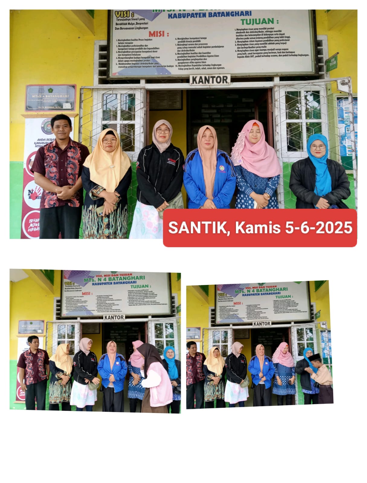 Sambut Peserta Didik Cuaca hujan pagi, tetap Semangat Dan Penuh Senyum