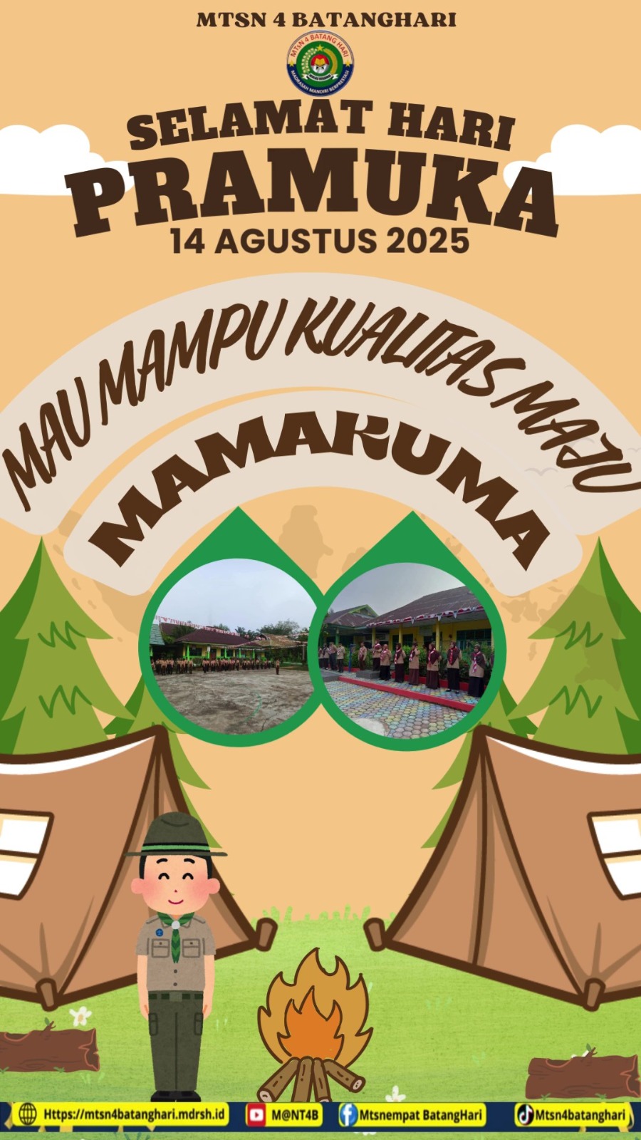 Siswa MTsN 4 Batanghari Kreatif Membuat Poster Untuk Memeriahkan Hari Pramuka