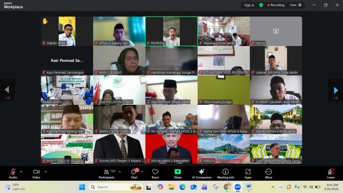Dukung Generasi Sehat, Kepala MTsN 4 Batang Hari Hadiri Rapat MBG Secara Virtual