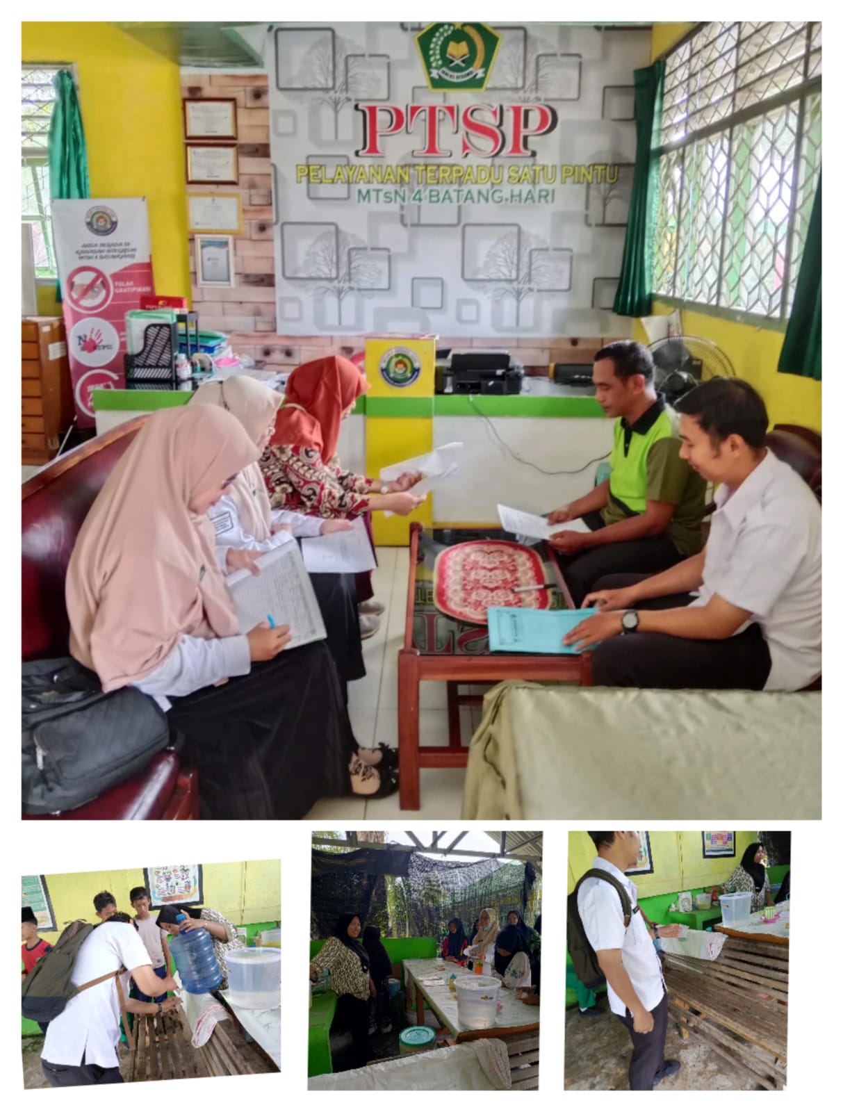 Tim Puskesmas Lakukan Pemeriksaan Kelayakan Air Minum di Kantin MTsN 4 Batanghari.