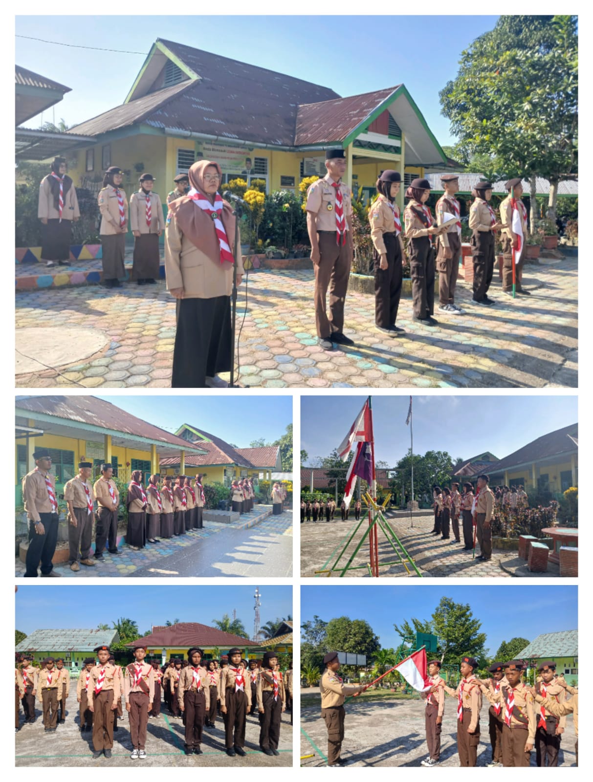 Upacara pelantikan Pramuka gugus 04.115 dan 04.116 Pangkalan MTsN 4 Batanghari.