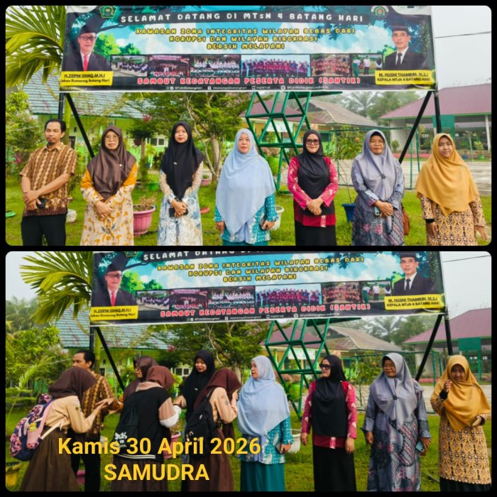 SAMUDRA MTsN 4 Batanghari: Sambut Murid dengan Ramah, Ciptakan Pagi yang Hangat dan Berkesan