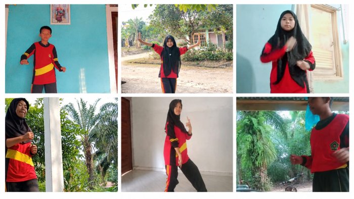 Semangat Sehat dari Rumah, Siswa MTsN 4 Batang Hari Tetap Aktif Senam Pagi