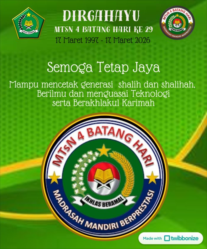 Dirgahayu MTsN 4 Batang Hari sebuah refleksi.