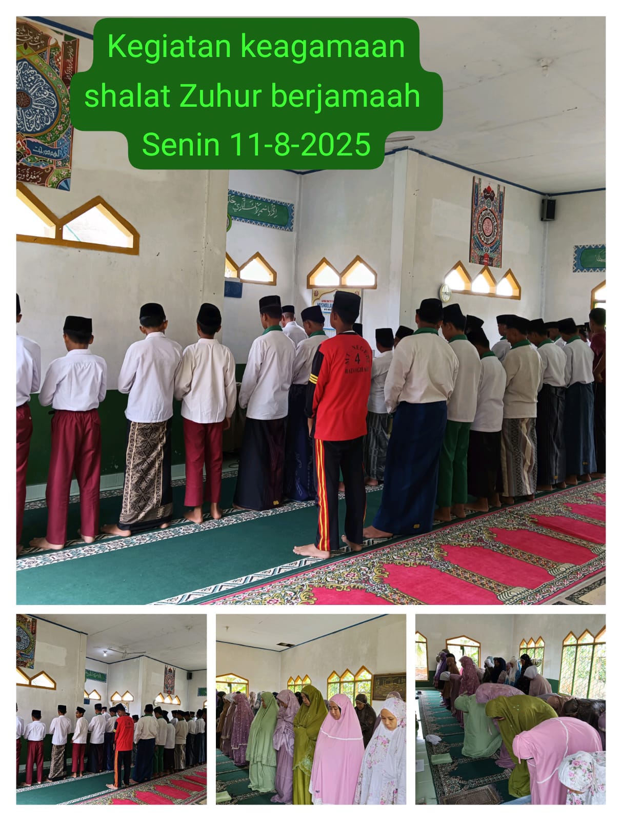 MTsNâ€¯4â€¯Batanghari Tingkatkan Spirit Religius dengan Shalat Zuhur Berjamaah di Musholla Bahrul Ulum