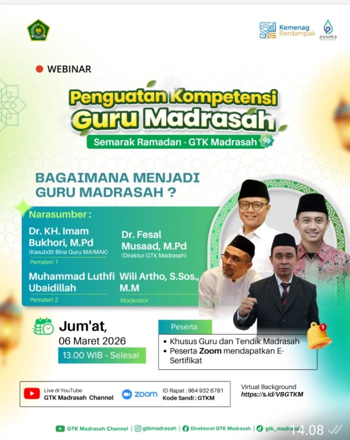 Webinar Penguatan Guru Madrasah masa kini