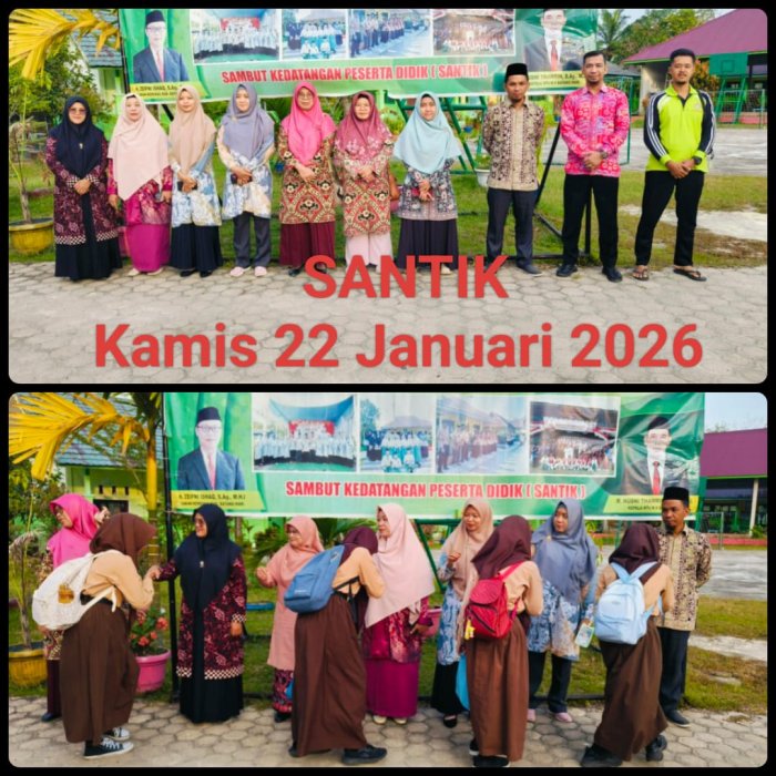 Guru dan Staf TU Kompak Sambut Kedatangan Peserta Didik