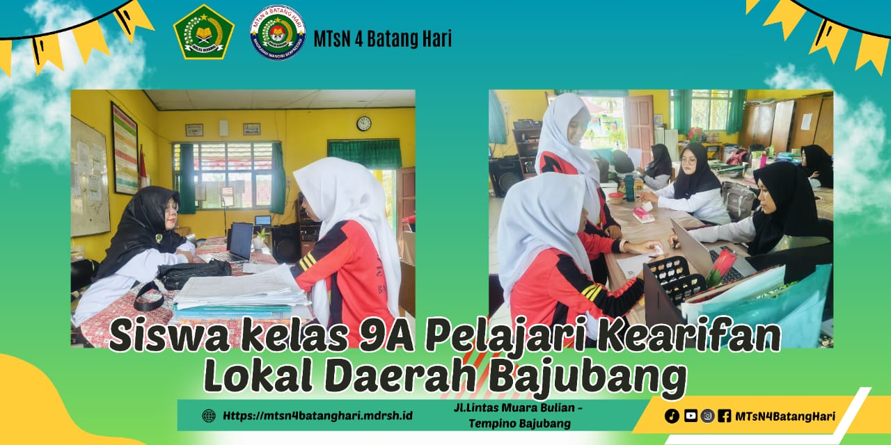 Siswa Kelas 9A MTsN 4 Batang Hari Pelajari Kearifan Lokal di Kecamatan Bajubang