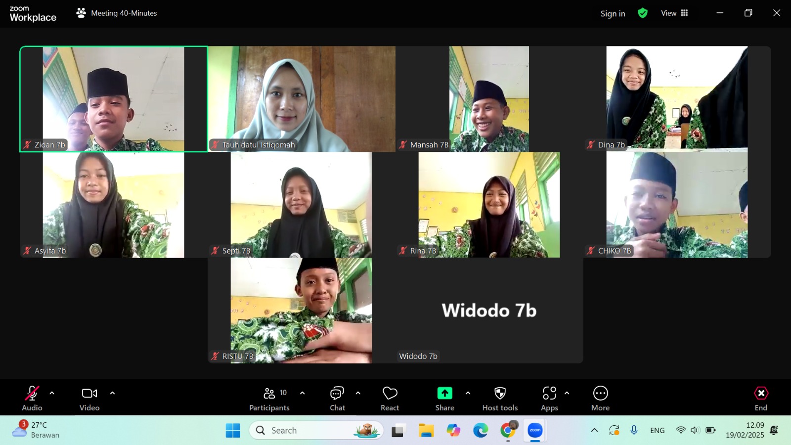 Antusias Siswa Menggunakan Zoom Meeting