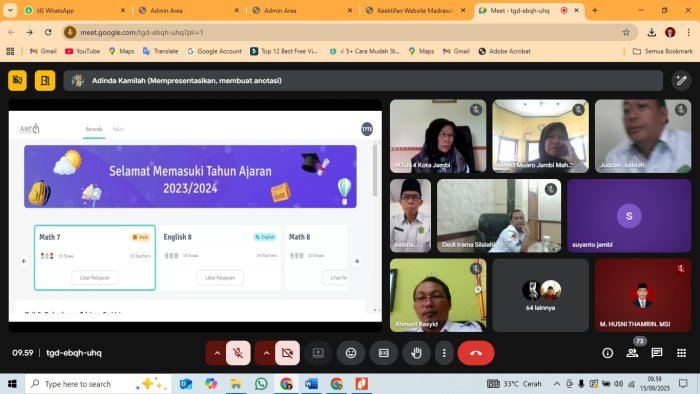 Pemanfaatan Teknologi Pendidikan, MTsN 4 Batang Hari Ikuti Sosialisasi Alef Learning