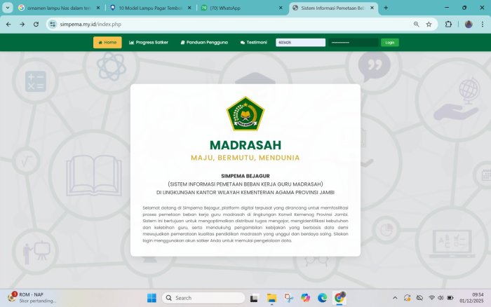 Waka kurikulum MTsN 4 Batang Hari Finalisasi Simpema Bejagur demi Tata Kelola Guru yang Lebih Profesional