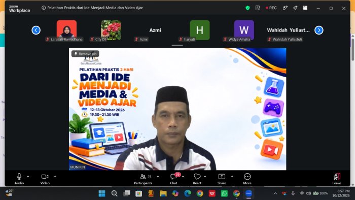 Kepala MTsN 4 Batang Hari Mengikuti Pelatihan Pelatihan Praktis Dari Ide Menjadi Media & Video Ajar