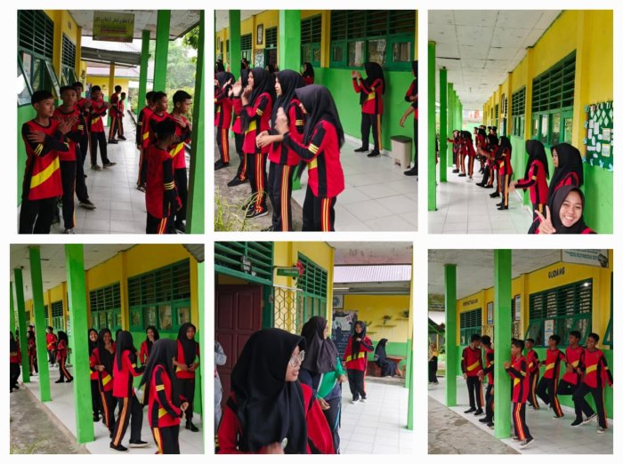 Meski Hujan, Siswa dan Guru MTsN 4 Batanghari Tetap Semangat Laksanakan Senam Sehat